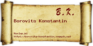 Borovits Konstantin névjegykártya